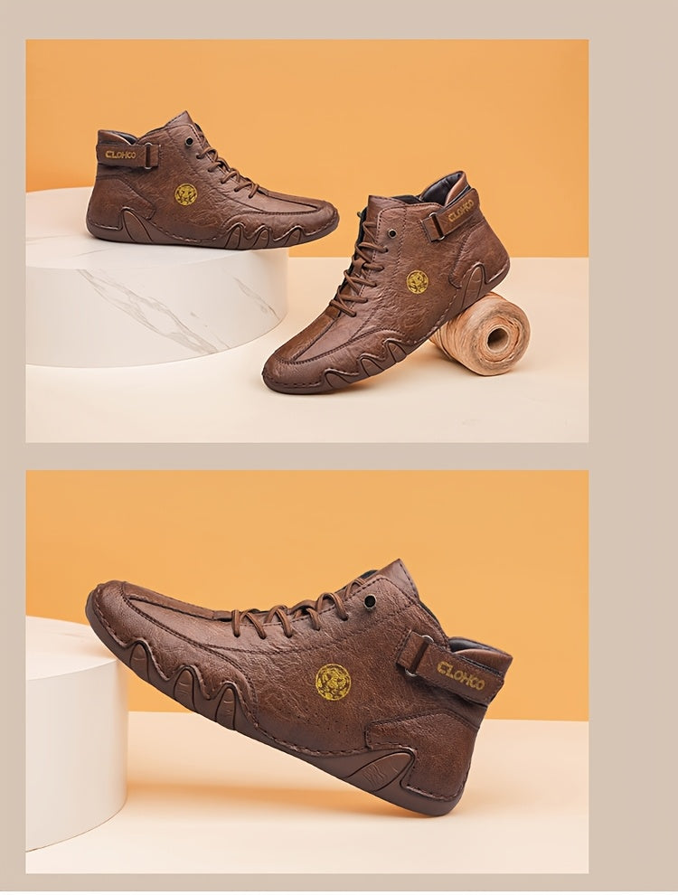 Men's High-Top Sneakers Breathable Lace-Up Casual Shoes Soft Rubber Sole Non-Slip Outdoor Walking Shoes for Men US 7-12 Multiple Colors