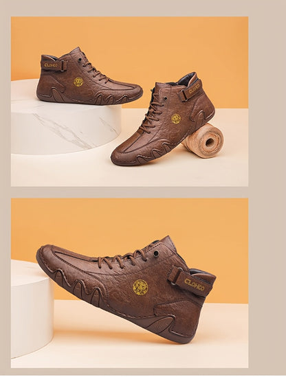Men's High-Top Sneakers Breathable Lace-Up Casual Shoes Soft Rubber Sole Non-Slip Outdoor Walking Shoes for Men US 7-12 Multiple Colors