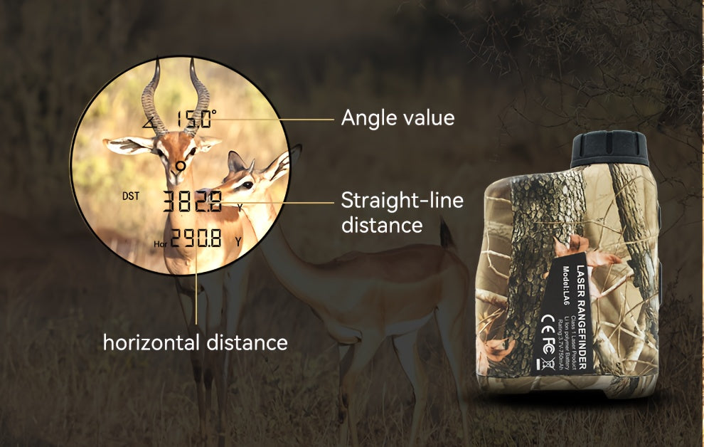 Laser Rangefinder 1200 Yards – 6X Magnification, Rechargeable, Slope Compensation, Flagpole Lock, Speed & Altitude Measurement, Golf & Hunting Camo Design