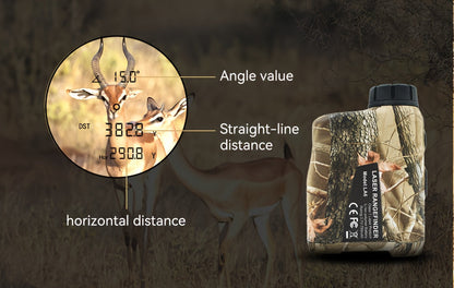 Laser Rangefinder 1200 Yards – 6X Magnification, Rechargeable, Slope Compensation, Flagpole Lock, Speed & Altitude Measurement, Golf & Hunting Camo Design