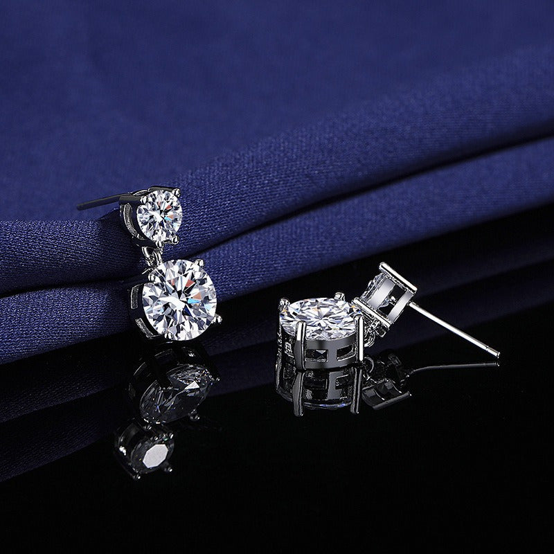 5 Carat Moissanite Stud Earrings for Women – 925 Sterling Silver Drop Earrings, Brilliant Luxury Fine Jewelry, Perfect Gift for Christmas, Valentine's Day & Special Occasions