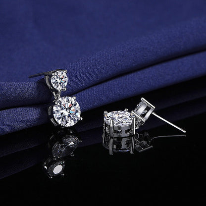 5 Carat Moissanite Stud Earrings for Women – 925 Sterling Silver Drop Earrings, Brilliant Luxury Fine Jewelry, Perfect Gift for Christmas, Valentine's Day & Special Occasions