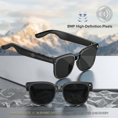 AI Smart Glasses with Camera or Audio – Real-Time Translation 110+ Languages, HD Video Recording, AI Voice Control, HiFi Music & Calling, Photochromic Lenses, Sports Skiing Outdoor Wearable Tech