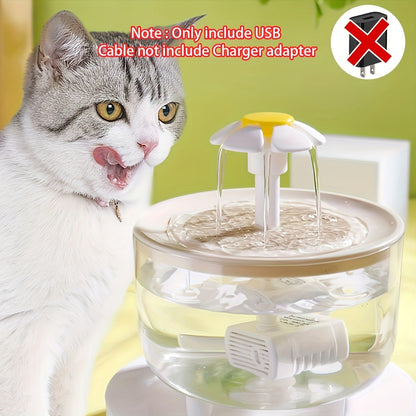 Pet Water Fountain 50oz Quiet USB-Powered BPA-Free - Automatic Drinking Fountain for Cats and Small Animals, Easy to Clean, No Battery Required, Continuous Fresh Filtered Water Dispenser