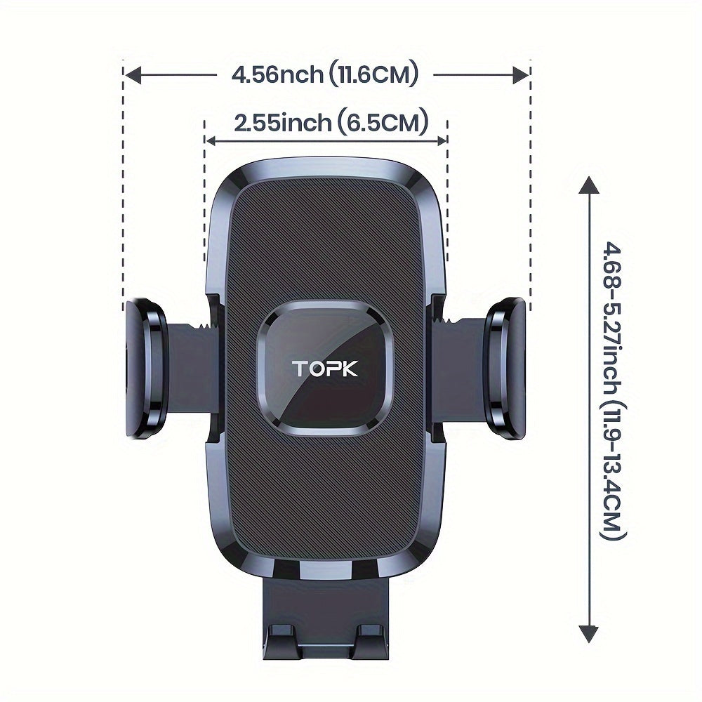 Car Air Vent Phone Mount Universal Hands-Free Holder Adjustable Clamp Cradle Compatible with All Smartphones – ABS Waterproof, Wall Mount Option, Rectangle Design for Auto Vehicle