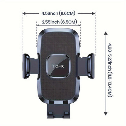 Car Air Vent Phone Mount Universal Hands-Free Holder Adjustable Clamp Cradle Compatible with All Smartphones – ABS Waterproof, Wall Mount Option, Rectangle Design for Auto Vehicle