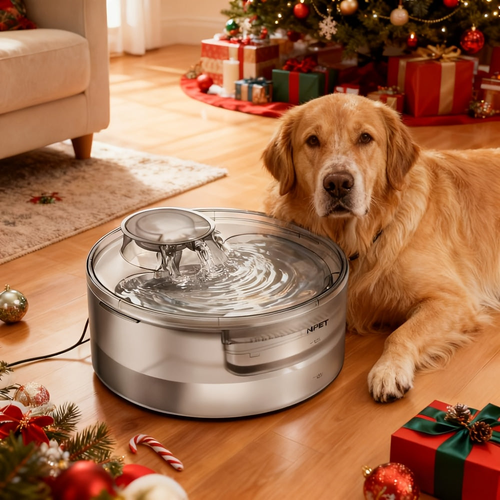 Automatic Dog Water Fountain 1.3 Gallon Large Capacity Pet Water Dispenser with Splatter Guard Cleaning Kit Low Voltage USB for Dogs Cats Multiple Pets