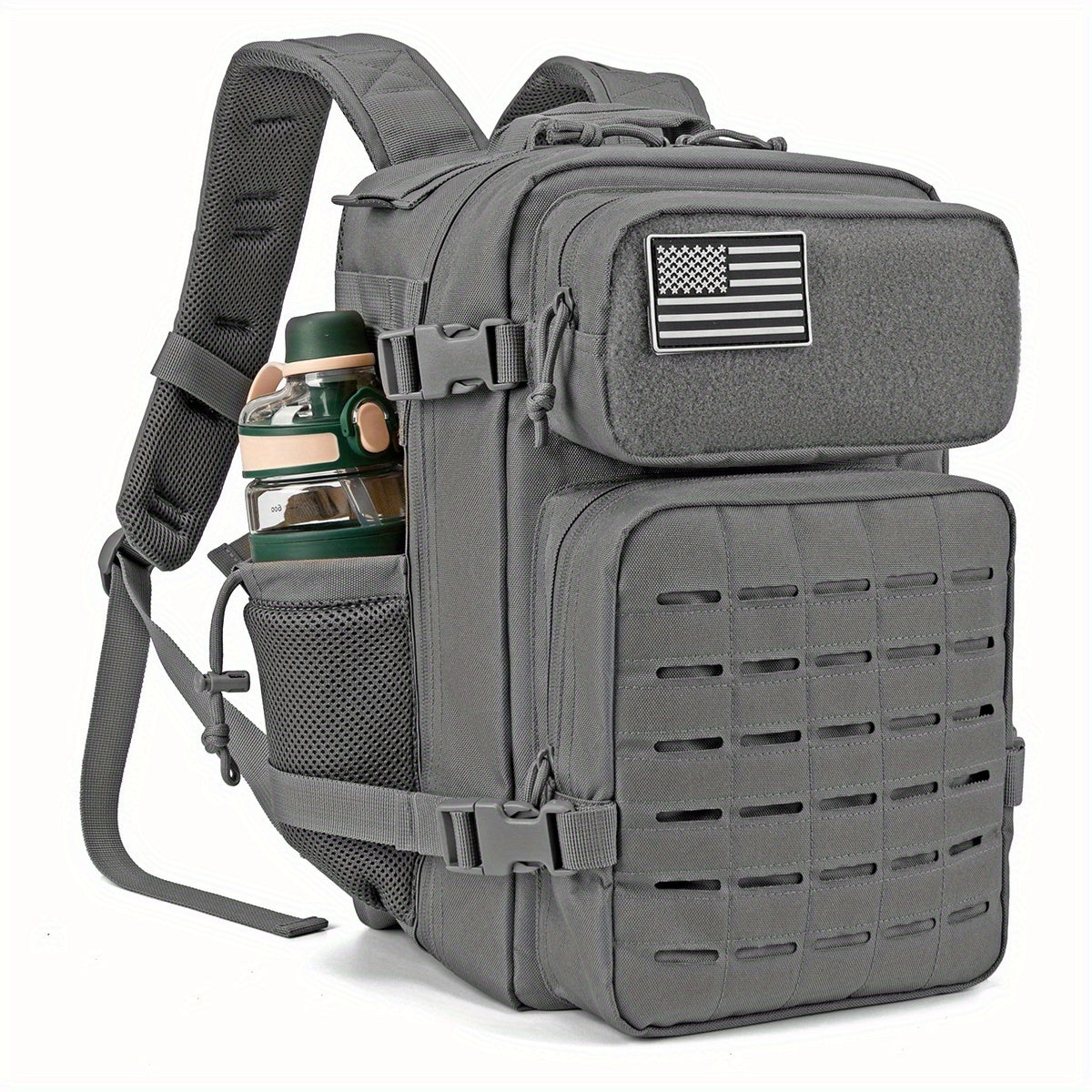 25L MOLLE Tactical Laptop Backpack for Men Women – Military Bug Out Bag Hiking Daypack with Dual Cup Holders, 9 Colors, Office & Outdoor Travel Pack