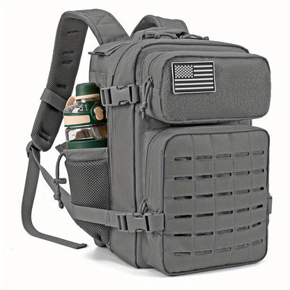 25L MOLLE Tactical Laptop Backpack for Men Women – Military Bug Out Bag Hiking Daypack with Dual Cup Holders, 9 Colors, Office & Outdoor Travel Pack