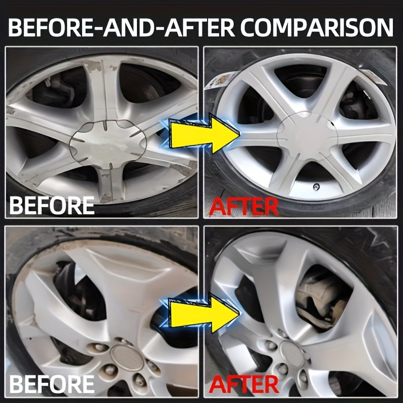 Car Wheel Scratch Repair Kit 30g Professional Hub Refinishing Compound for Aluminum Steel Rims Metal Shine Rejuvenator Long-Lasting Protective Layer Includes Sponge