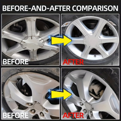 Car Wheel Scratch Repair Kit 30g Professional Hub Refinishing Compound for Aluminum Steel Rims Metal Shine Rejuvenator Long-Lasting Protective Layer Includes Sponge