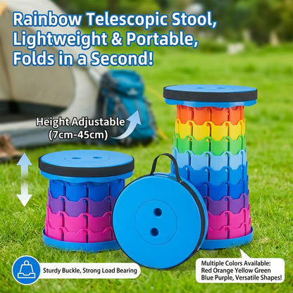 Collapsible Folding Stool 2-Pack Portable Lightweight 400LB Capacity - Retractable Camping Fishing Hiking Kitchen BBQ Indoor Outdoor Seat