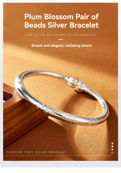 S999 Sterling Silver Tribal Style Bracelet for Women – Simple Elegant Bangle for Daily Wear, All Seasons, Mother’s Day, Birthday & Gift Giving