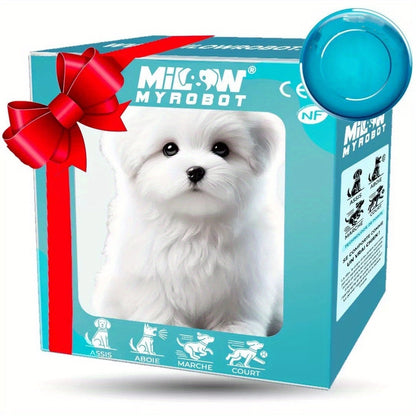 Interactive Robot Puppy Toy Walking Barking Tail Wagging Realistic Electric Simulation Dog with Dog Bone Accessory Gift Box Kids Birthday Christmas New Year Gift Boys Girls