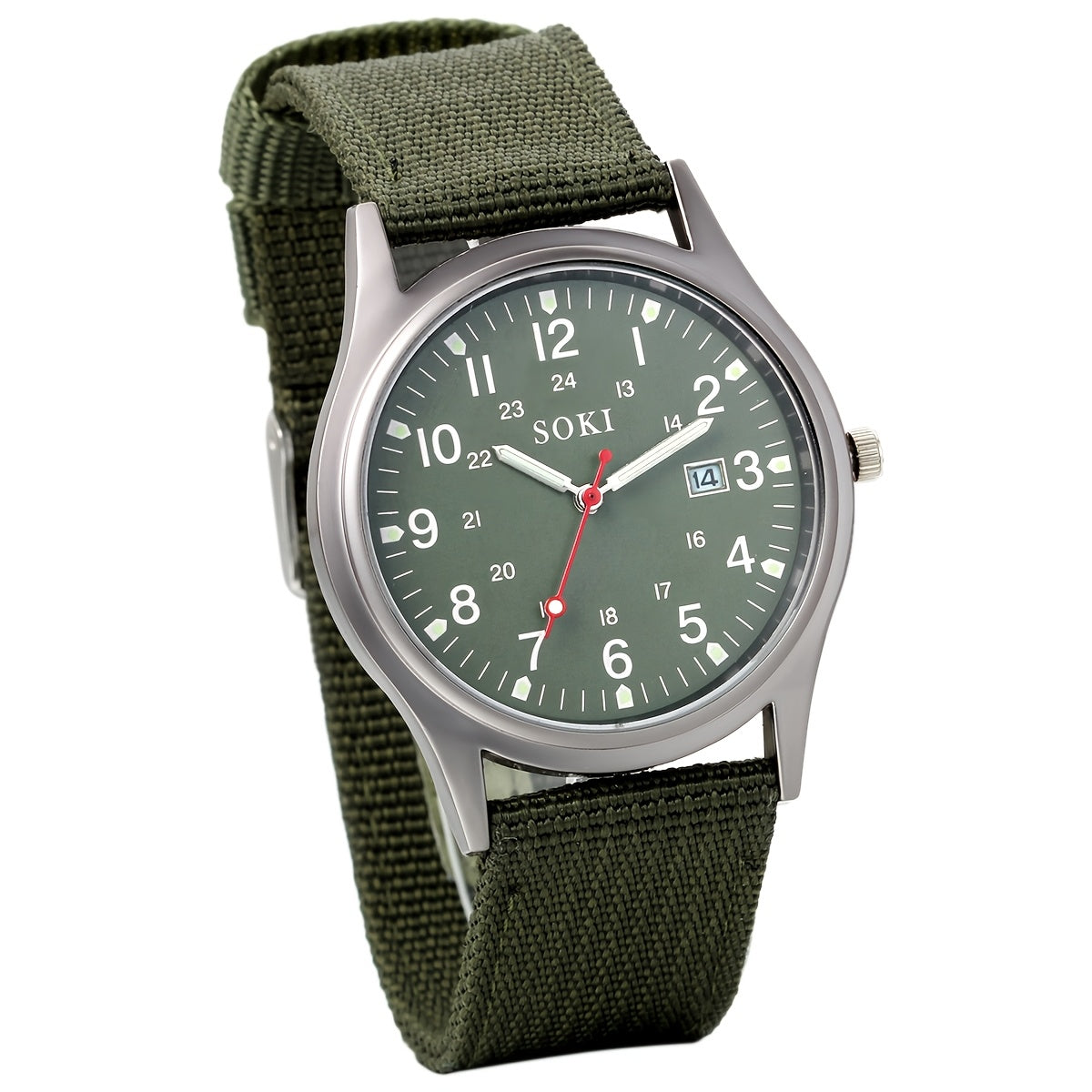 Men's Outdoor Sports Quartz Watch with Nylon Strap – Luminous Dial 24-Hour Military Scale Calendar Function, Lightweight Alloy Case, Multiple Colors Available, Casual Business Adventure Gift Watch for Men