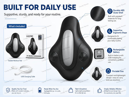 Electric Pelvic Floor Trainer – Cordless Kegel Cushion Device with 6 Vibration Modes for Pelvic Floor Exercises & Muscle Relaxation, Quiet Rechargeable Fitness Equipment for Men & Women at Home