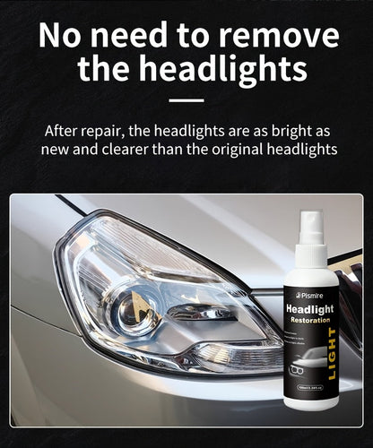 Ceramic Coating Headlight Restoration Spray 100ml – Advanced Ceramic Formula, No Polishing or Sanding Required, Spray-On Headlight Repair & Renovation Fluid, Restores Clarity Fast, Universal Fit for All Car Models, Headlight Cleaner & Protectant