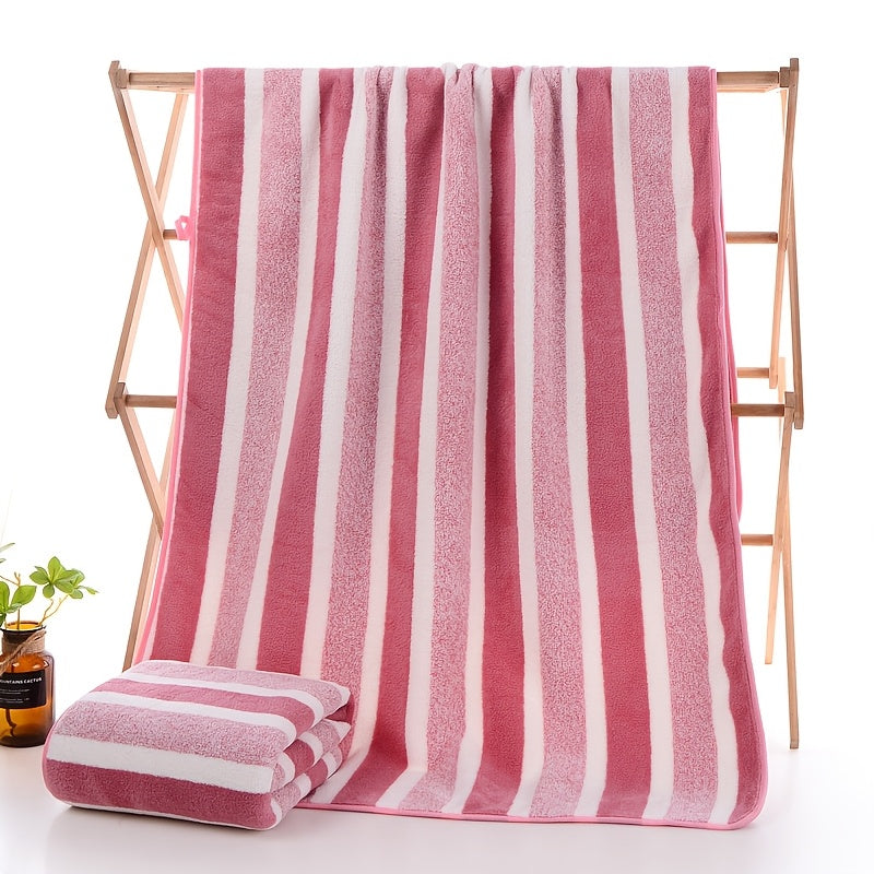 Striped Bath Towel Set Absorbent Quick-Dry Super Soft Skin-Friendly 27.6x55.1 Inch for Home Bathroom Beach – Available in 1 or 4 Pack Multiple Colors