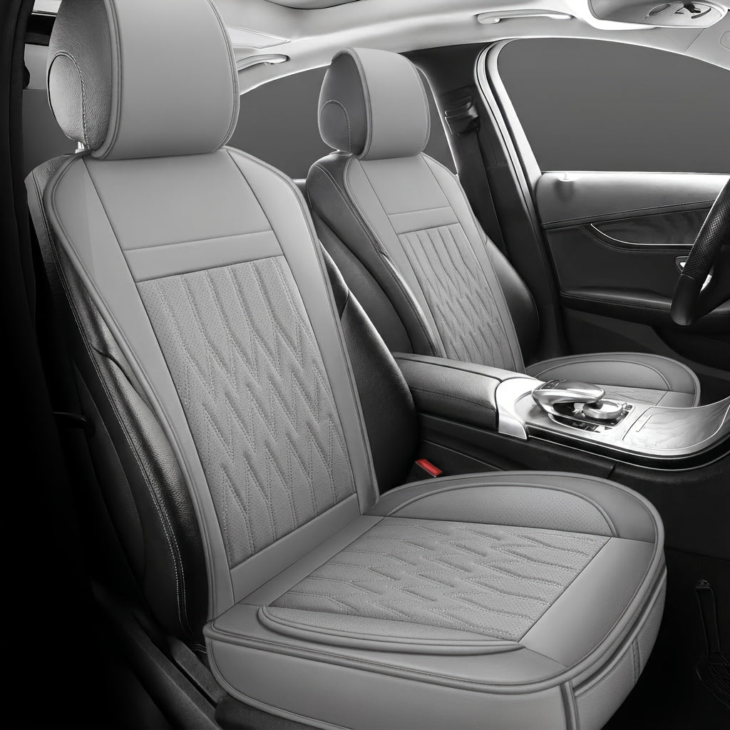 Universal Front Car Seat Covers 2-Pack Full Surround High-Back Bucket Seat Protector Anti-Slip Easy Install for Cars SUVs Trucks - Multiple Colors & Styles