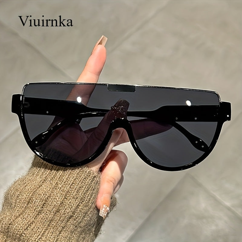 Oversized Semi-Circular Sunglasses for Men & Women – UV Protection, Glare-Resistant Lenses, 5 Colors – Trendy Unisex Shades for Travel, Beach & Daily Wear