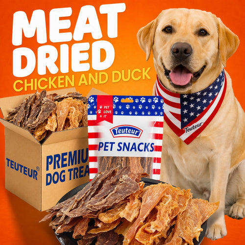 Chicken & Duck Jerky Pet Treats 105g – Grain-Free High Protein Healthy Snacks for Dogs & Cats, Chicken Breast Slices + Duck Jerky Combo, Dental Chews & Training Rewards for Puppies Kittens Adults