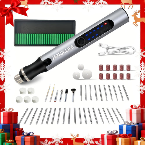 Cordless Rotary Tool Rechargeable Engraving Pen Adjustable Speed Electric Carving Pen for Wood Engraving Sanding Polishing Etching Grinding Cutting DIY Crafts Portable Handheld Hobby Tool