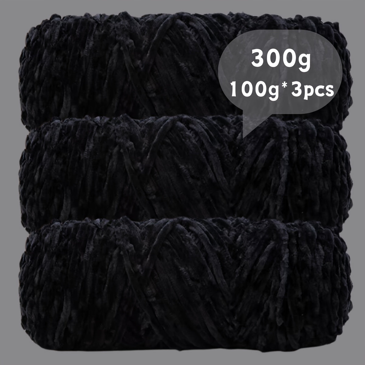 Velvet Chenille Yarn 3-Pack 300g (100g x3) Soft Bulky Knitting Crochet Yarn 47 Colors Beginner Friendly Luxury Handcraft for Sweaters Scarves Hats Dolls Bags Amigurumi DIY Projects