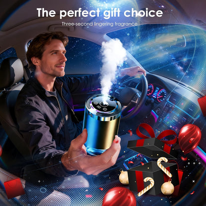 Smart Car Aroma Diffuser with Essential Oils Starry Sky Projection Humidifier Ambient Light Car Air Freshener Ocean Osmanthus Cologne Scent 1.69oz Bottle for Car Interior