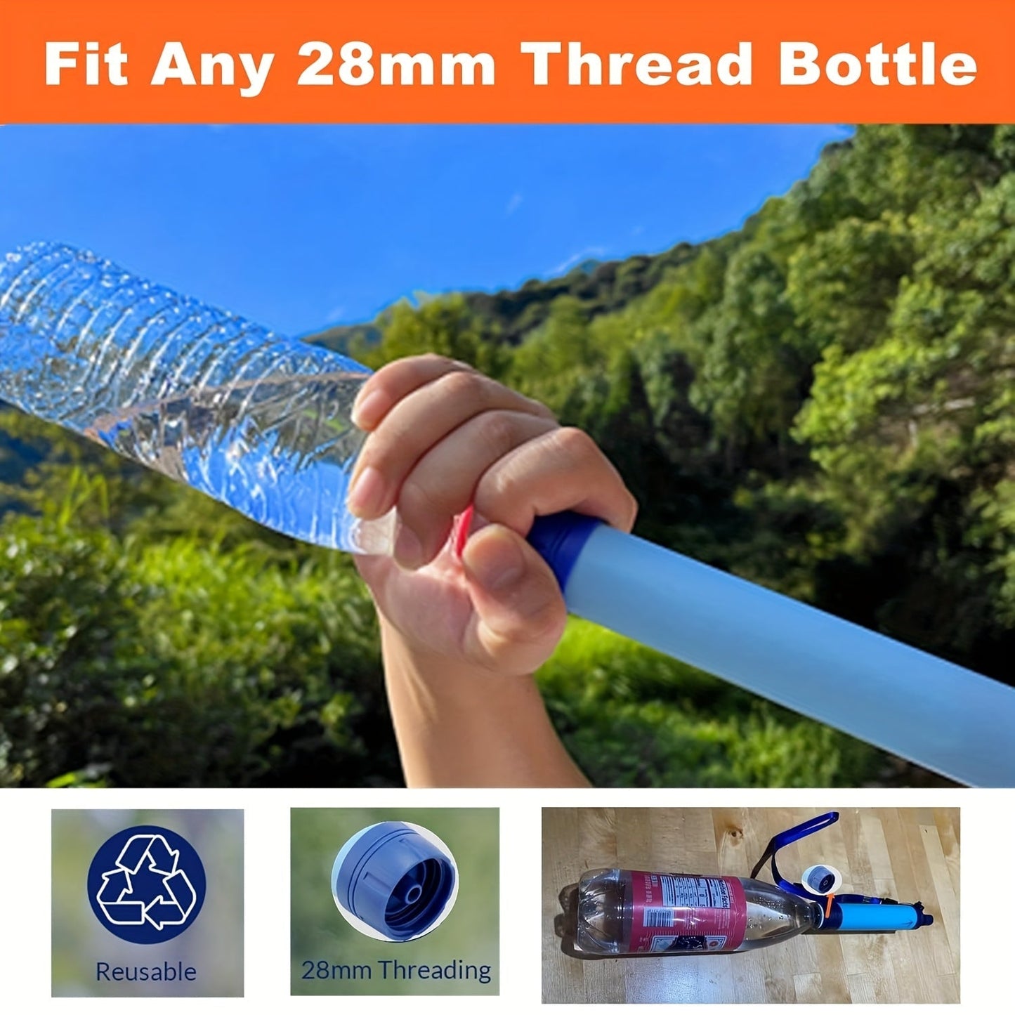 Personal Water Filter Straw Mini Water Purifier Survival Gear for Hiking Camping Travel Emergency Preparedness, Portable Filtration Straw Removes Bacteria & Contaminants - Set 1, 2 & 4 Options