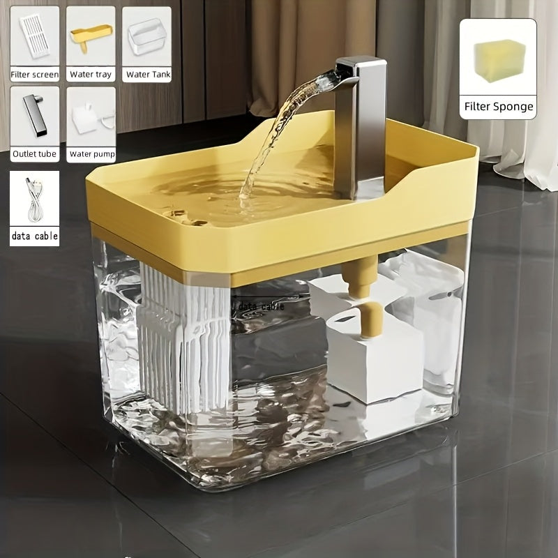 USB Rechargeable Pet Water Fountain 50.72 Oz – Ultra-Silent Automatic Circulating Water Dispenser for Cats & Dogs, No Batteries Required