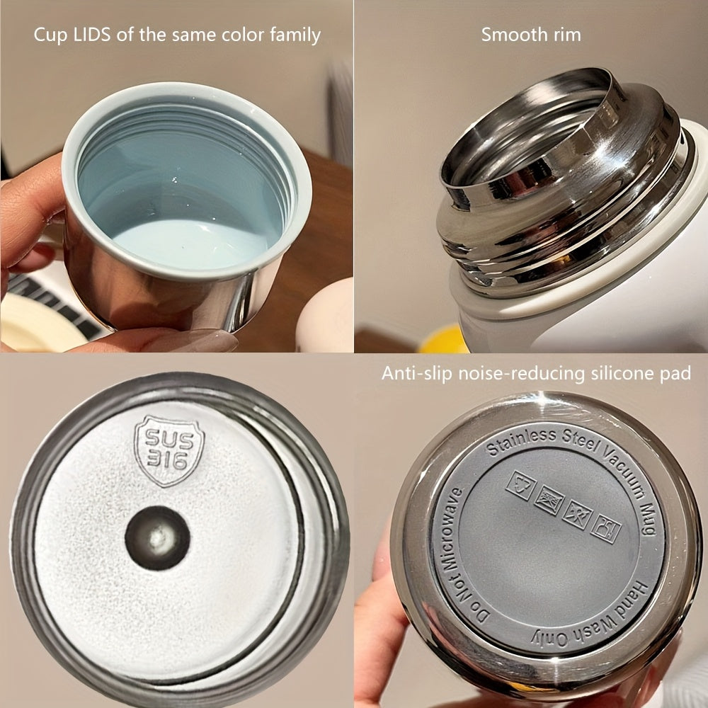 316 Stainless Steel Vacuum Insulated Thermos Cup Dopamine Color All Metal Water Bottle Keeps Drinks Hot and Cold for Work School Camping Sports Travel Portable Fashionable Tumbler Red Black Blue White