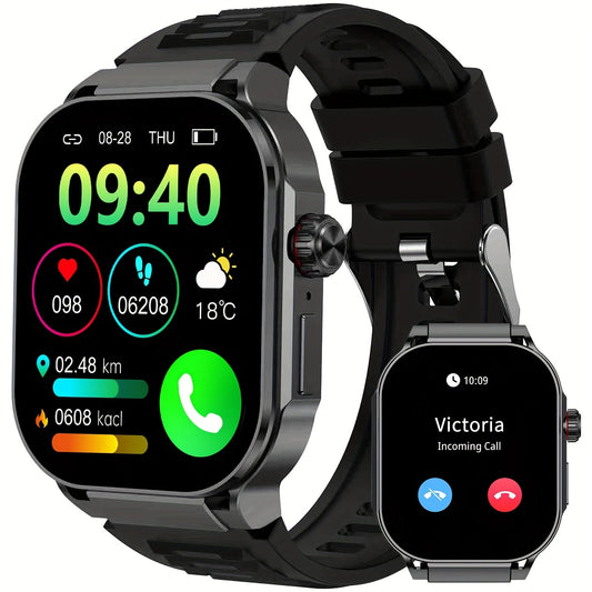 Smartwatch 2.1" HD Full Screen Display Bluetooth 5.3 with AI Voice Command, 400mAh Battery, Wireless Calls & SMS Alerts, 123+ Sports Modes, Music Playback & Social Sharing – Fashion Smart Watch for Men & Women