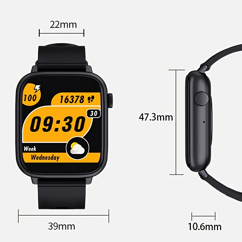 Smart Watch for Men and Women IP68 Waterproof 1.83 Inch Full Touch Screen – Wireless Calls & Messages, Pedometer, Fitness Tracker, Compatible with iPhone and Android, 6 Color Options