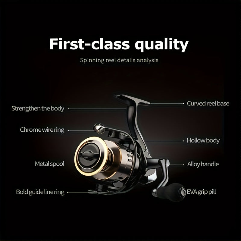 Spinning Fishing Reel HE1000-7000 – 5.2:1 Gear Ratio 22LB Max Drag Metal Body Left Right Hand Interchangeable Smooth Sensitive for Freshwater Saltwater Bass Trout Carp Fishing