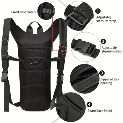 Hydration Backpack with 101oz Water Bladder Tactical Lightweight Pack for Hiking Biking Running Climbing – Adjustable Straps Large Capacity Black Green