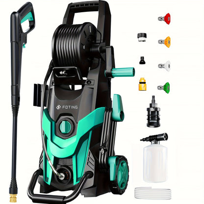 4500 PSI Electric Pressure Washer 3.2 GPM – with Foam Cannon, 4 Quick-Connect Nozzles, Inlet Hose & Filter for Car, Fence, Driveway & Home Cleaning