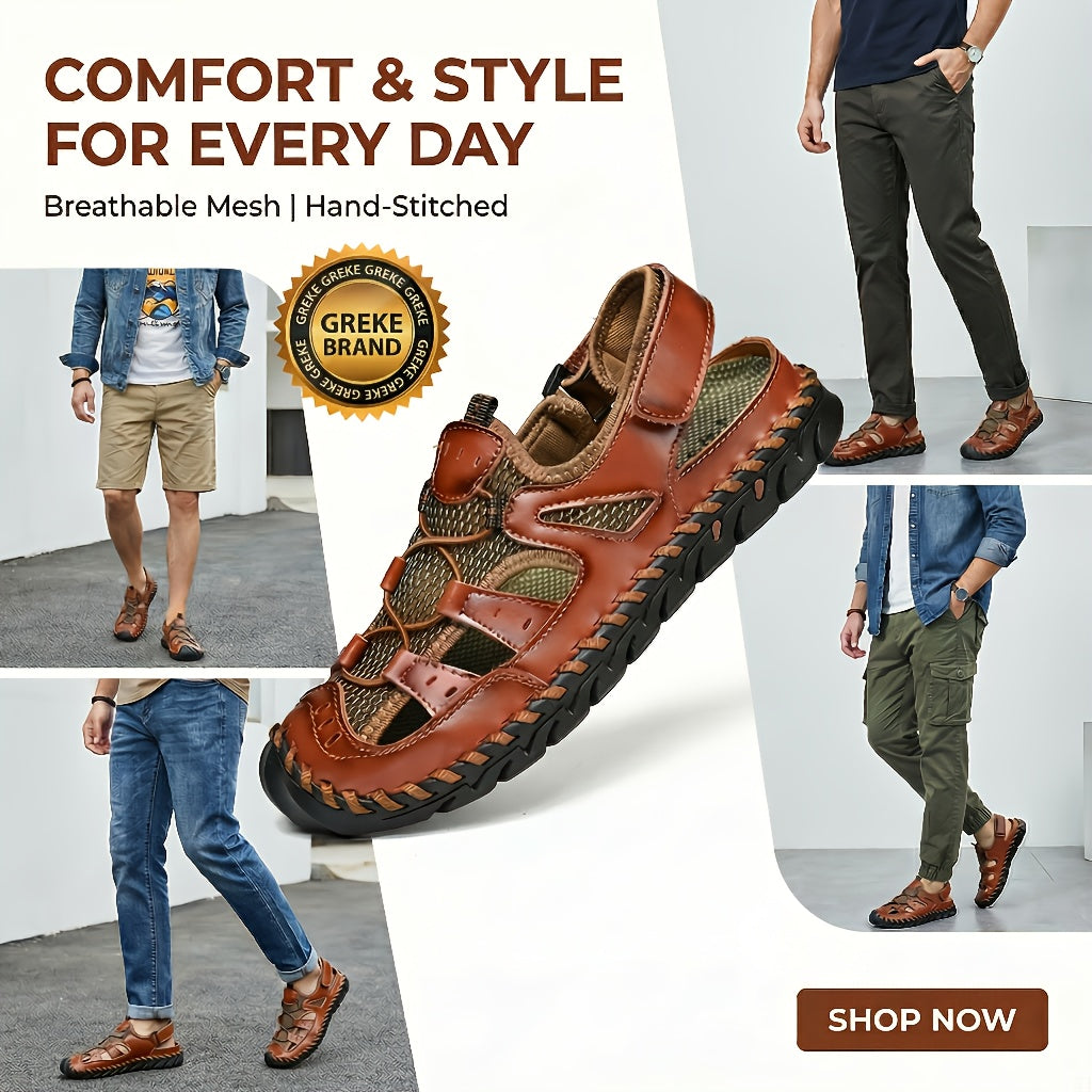 Men's Closed Toe Water Sandals - Non-Slip Quick-Drying Sports Sandals for Beach, Walking and Outdoor Activities, Breathable Soft Sole, Available in 4 Colors, Sizes US 5 to 12.5