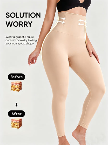 Butt Lifting Capri Leggings for Women – High Waist Tummy Control Yoga Pants, Squat Proof Stretchy Shaping Workout Capri, Apricot & Black