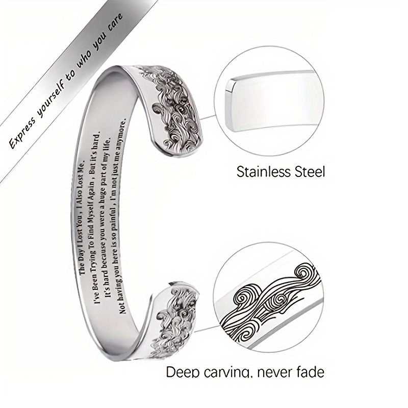 Pet Memorial Adjustable Open Cuff Bracelet for Animal Lovers – Vintage Style Commemorative Jewelry, C-Shaped Silver Bangle, Thoughtful Sympathy & Anniversary Gift for Pet Loss