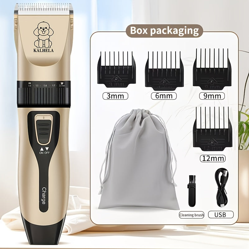 USB Rechargeable Wireless Pet Hair Trimmer for Dogs and Cats - Cordless Grooming Scissors with Lithium Battery 36V Low Voltage Safe, Professional Home and Salon Use Pet Clipper