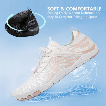 Barefoot Hiking Shoes for Women Wide Toe Box Non-Slip Trail Running Sneakers – Healthy Minimalist Footwear, Sizes US 6-11, White Black Pink
