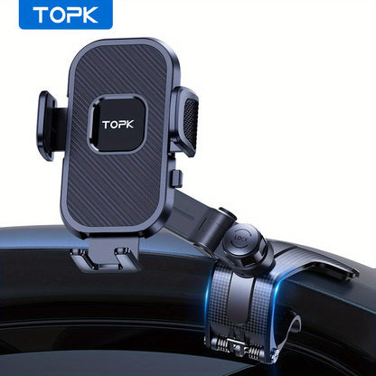 Car Dashboard Phone Mount 360 Degree Adjustable - Universal Cell Phone Holder with Anti-Slip Silicone Clip, Multi-Angle Stable Mounting for All Smartphones, Black