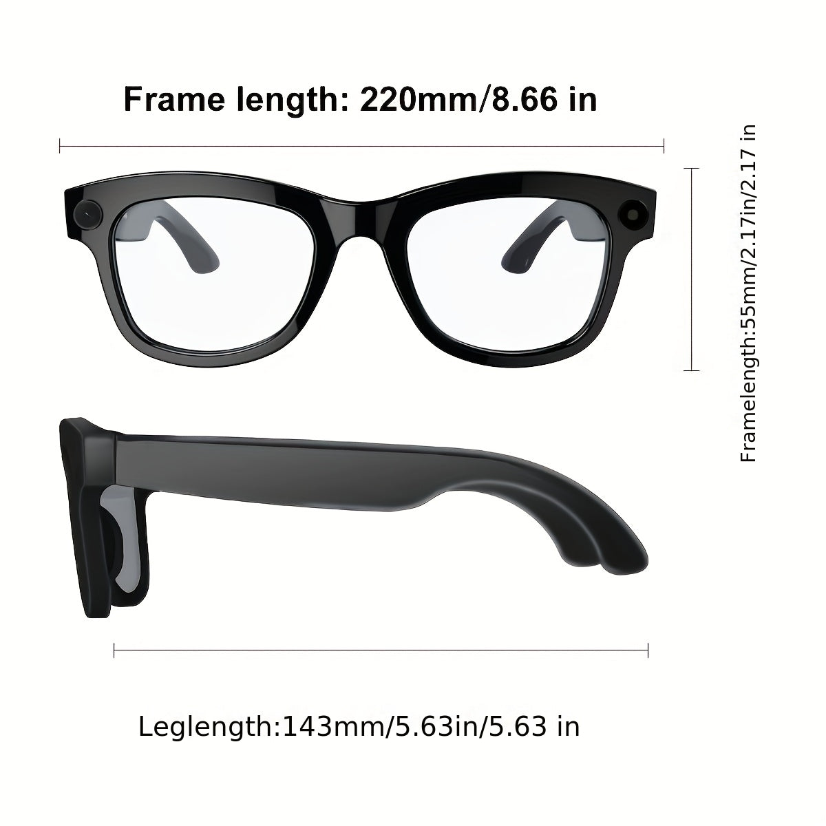 Smart Camera Glasses 8MP Ultra-Wide 1080P HD – AI Voice Control, Bluetooth 5.4, WiFi, Blue Light Blocking, 4H Playtime, Immersive Audio, Wearable Tech Glasses for Video, Music & Hands-Free Use
