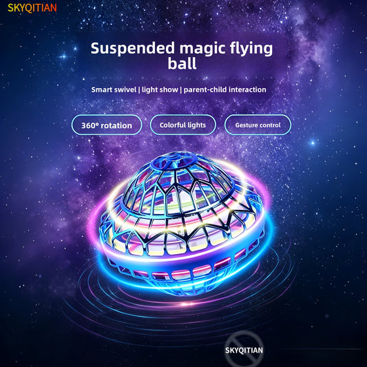 UFO Magic Flying Ball Toy with LED Light – Hand Control Boomerang Hover Ball Intelligent Remote Gesture Control Outdoor Indoor Game Party Gift for Kids Boys Girls Halloween Christmas