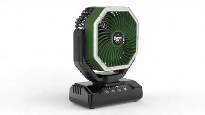 20000mAh Camping Fan with LED Light & Remote Control – 4-Speed Brushless Motor, 180° Oscillating Portable Outdoor Fan, 22-26 Hour Battery Life, 40 LEDs, Timer – for Camping, Hiking, Tent, Emergency & Home Use