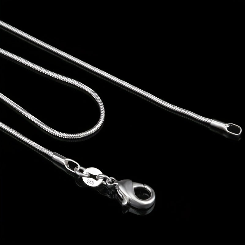 5-Piece 925 Silver Plated Snake Chain Necklace Set – 1mm Solid Bead Chain for Women & Men, Multiple Lengths 18-30 Inch, Layering Necklace Gift Set with Gift Bag