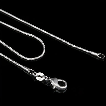5-Piece 925 Silver Plated Snake Chain Necklace Set – 1mm Solid Bead Chain for Women & Men, Multiple Lengths 18-30 Inch, Layering Necklace Gift Set with Gift Bag