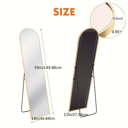 Arched Full Length Mirror – Free Standing Leaning or Wall Mounted Floor Mirror, Modern Simple Tall Design for Living Room Bedroom Cloakroom Home Decor