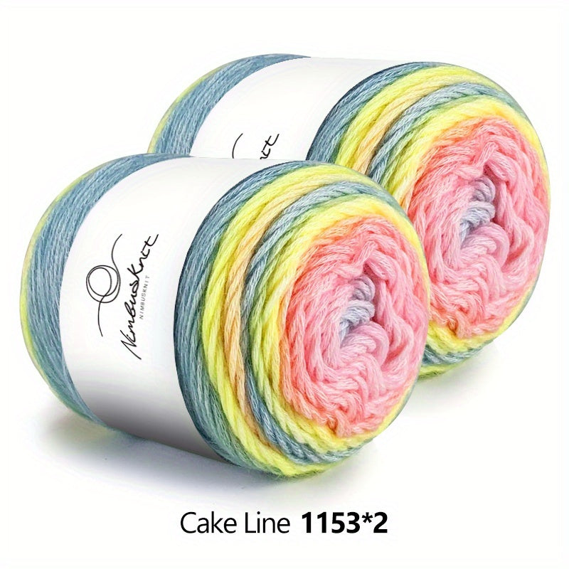 Colorful Yarn Thread & Weaving Accessories Kit 2/4pcs Cotton Acrylic Wool Blend with C-Type Buckle Weaving Needle Bow Twist Needle DIY Knitting Crochet Sweater Scarf Beginner Craft Set