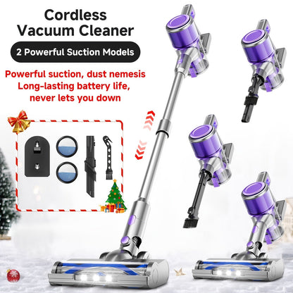 Cordless Stick Vacuum Cleaner 45-70KPA Powerful Suction, Anti-Tangle Brush 45-Min Runtime 50oz Dust Cup, Corded & Cordless Options, Rechargeable Lightweight Vacuum for Hardwood Floor Carpet Pet Hair Home